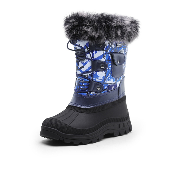 Kids Waterproof Warm Snow Boots - BLUE MULTI -  0